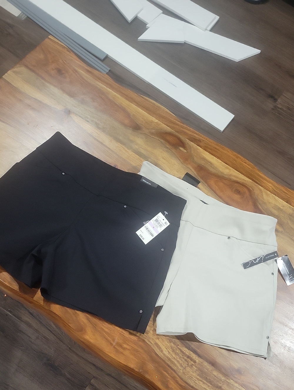 Black and Khaki Women’s Stretch Knit Shorts